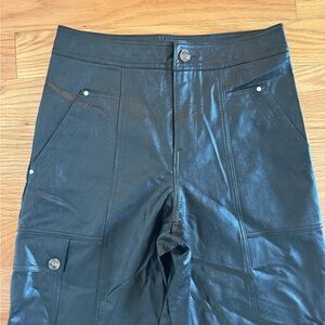 Faux leather Anthropologie cropped pants